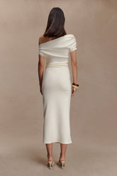 Kendra Scuba Jersey Midi Dress With Hardware - Ivory